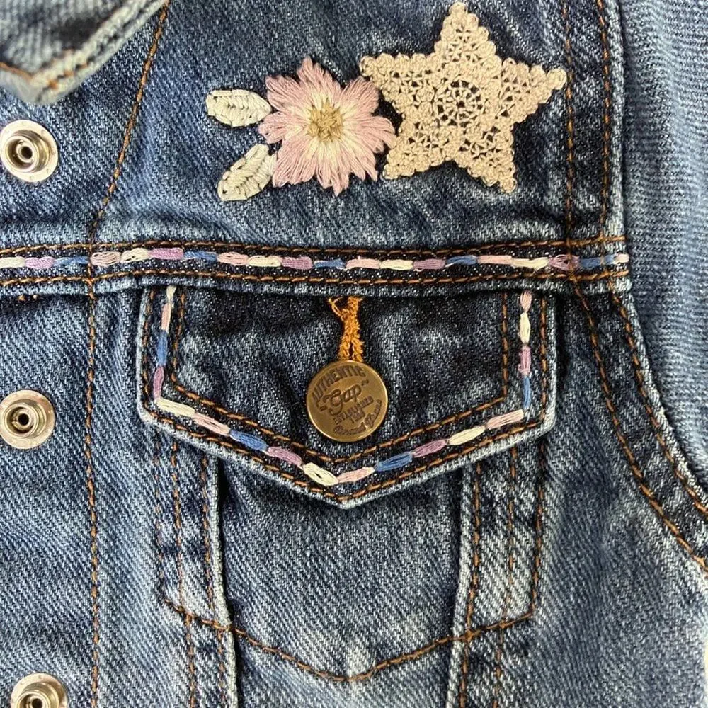 Baby Gap Denim Jacket with Snowflakes 18-24 months